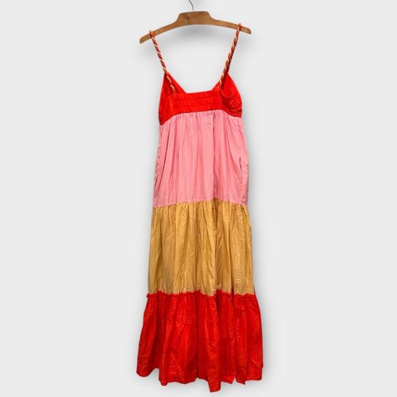 Scotch & Soda Tiered Colorblock Maxi Dress Size Small - Picture 4 of 11